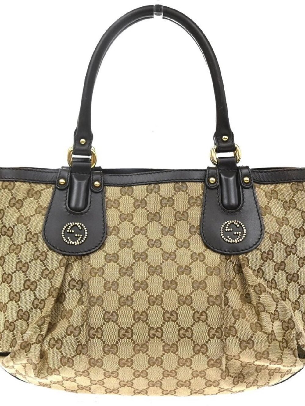 GUCCI GG Pattern Scarlett Shoulder Tote Bag Canvas Leather BN GHW Italy 70KE278